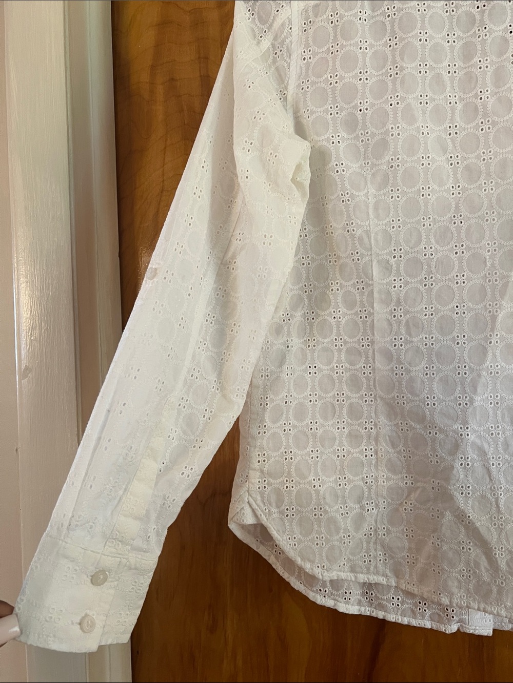 Tommy Hilfiger White Eyelet Button-Up Shirt - Picture 5 of 5